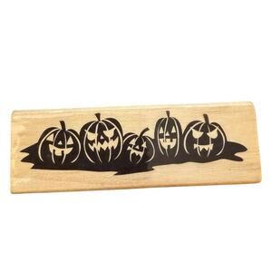 Craft Smart Row Of Halloween Jack O Lanterns Rubber Stamp 276870